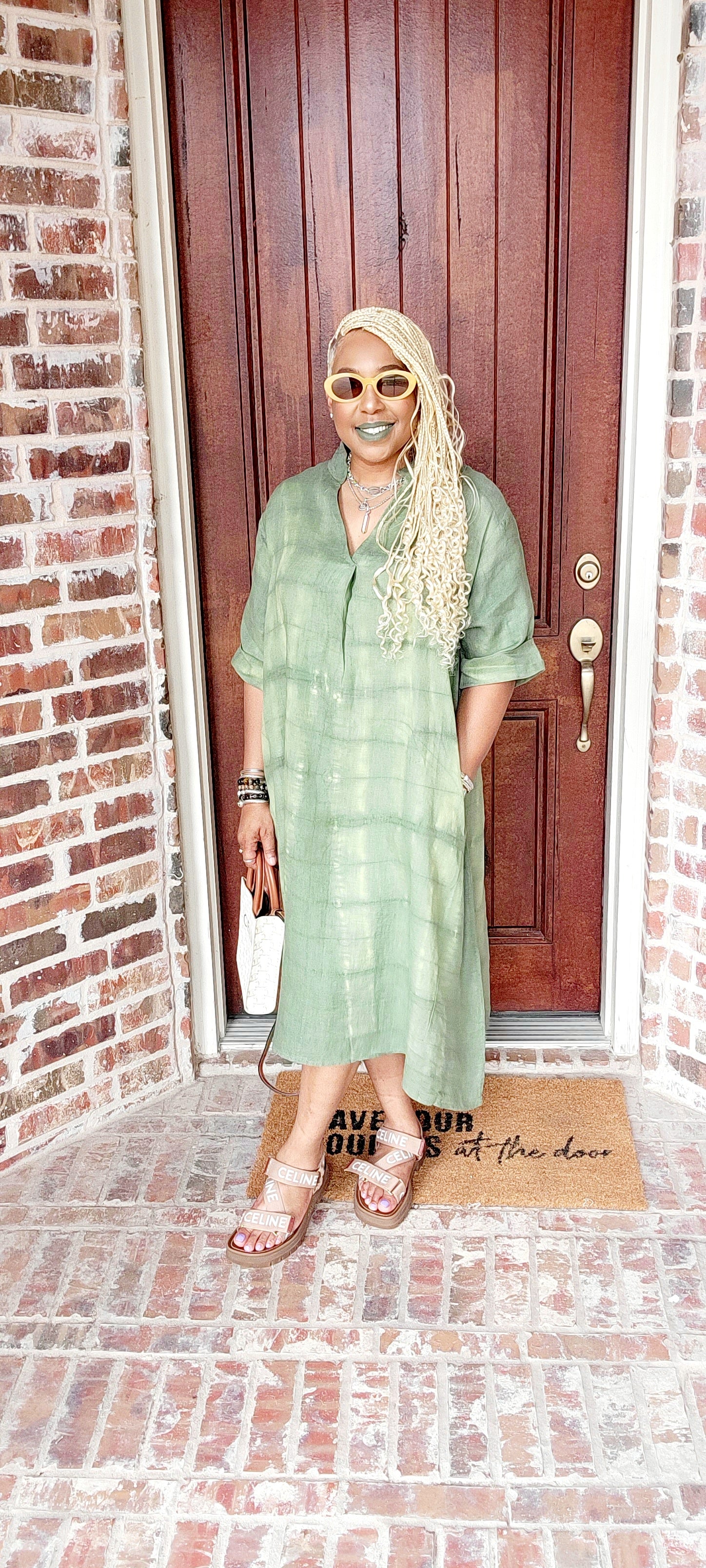 linen tie dye dress Cravat Tie-dye Linen Cozy Maxi Dress