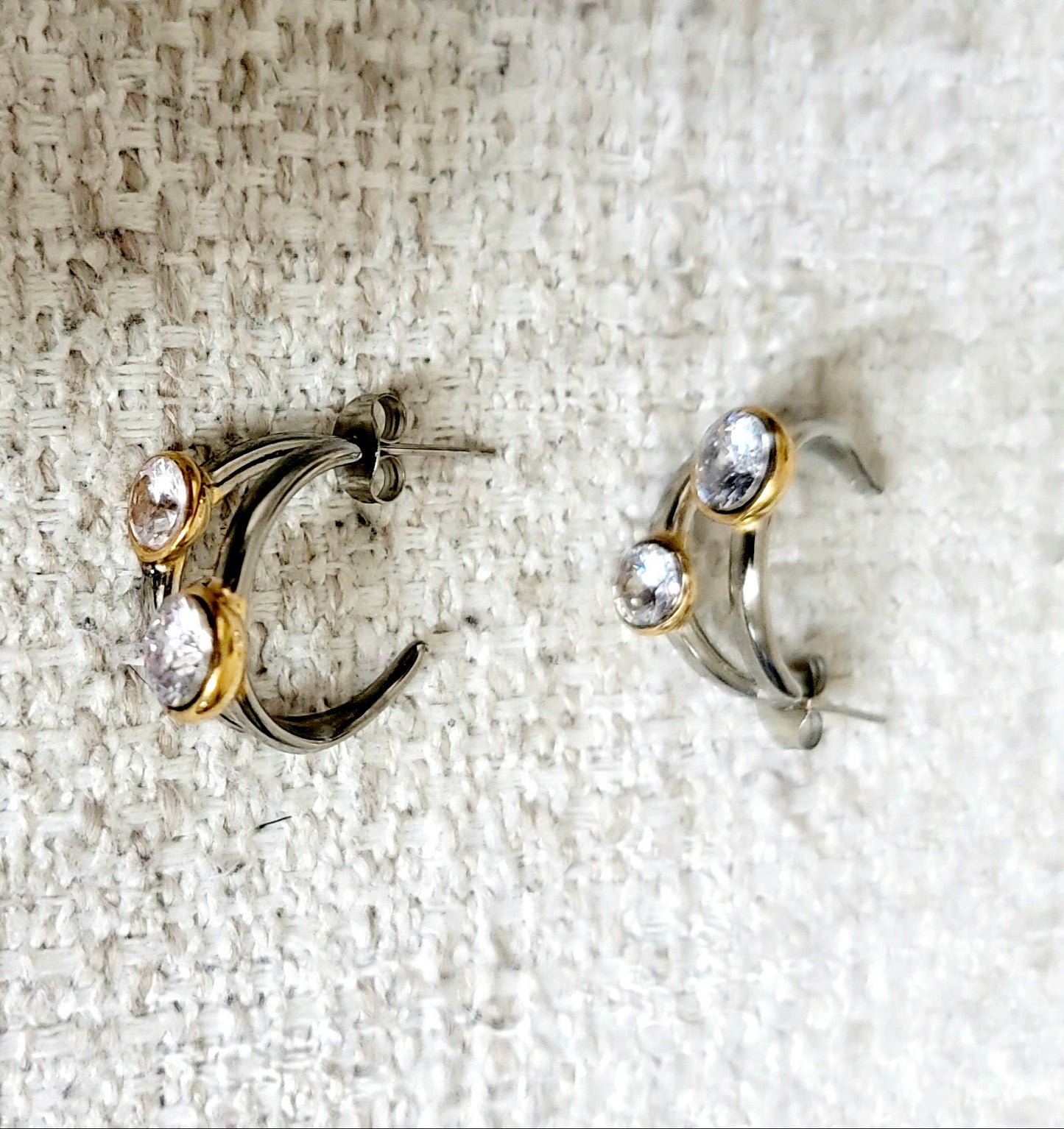 ALEXANDRA HOOP TWO TONE EARRINGS