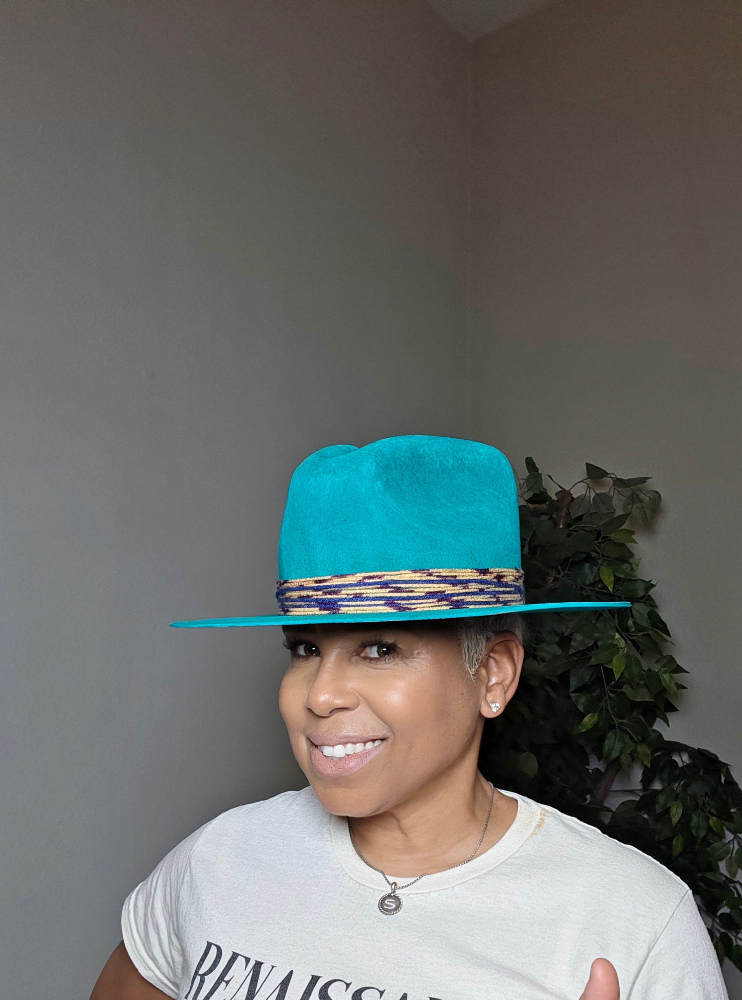 Powder blue hat