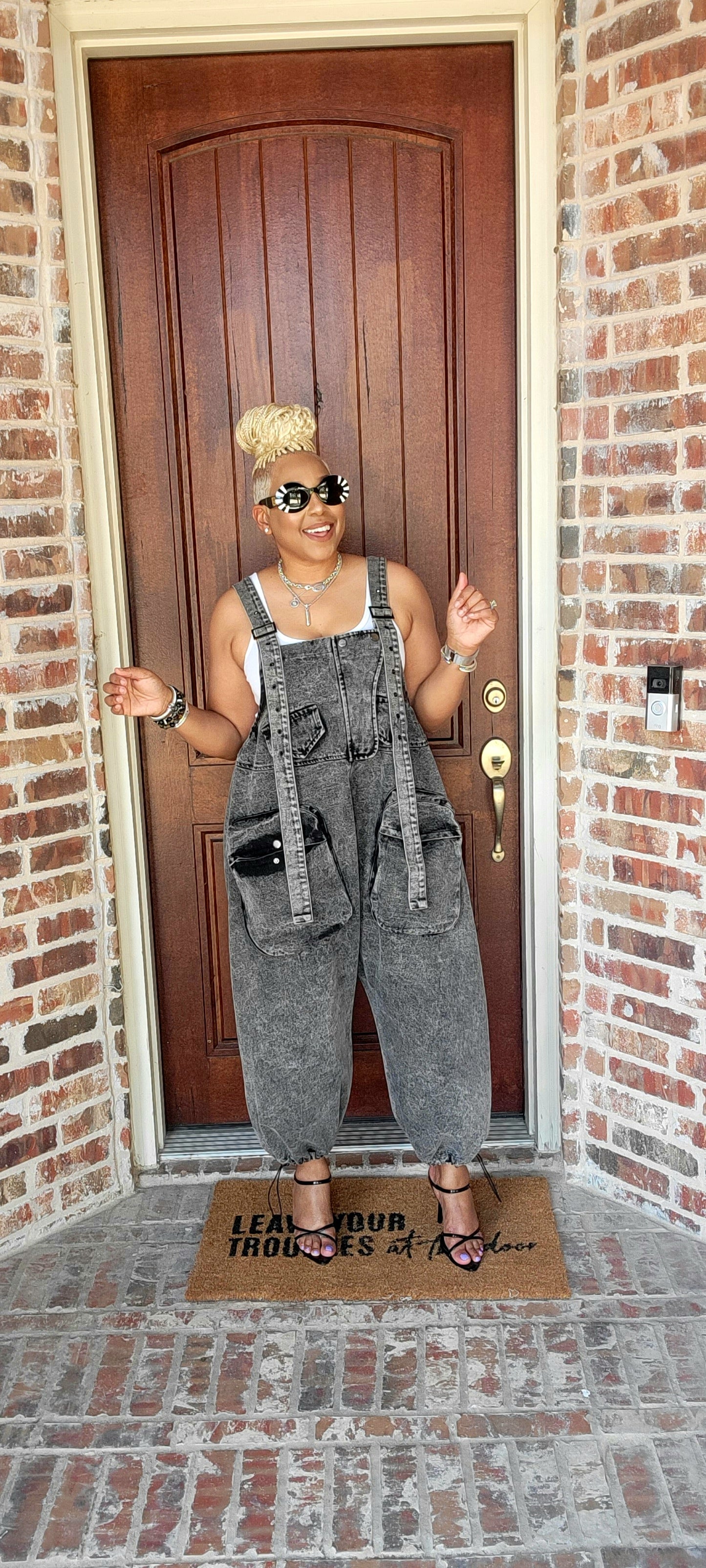 Bag Lady Black Denim Jumpsuit