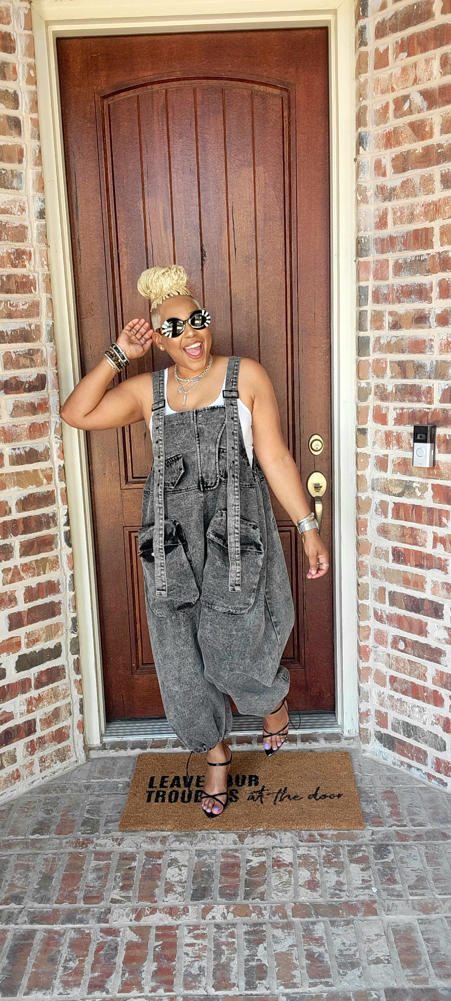 Bag Lady Black Denim Jumpsuit