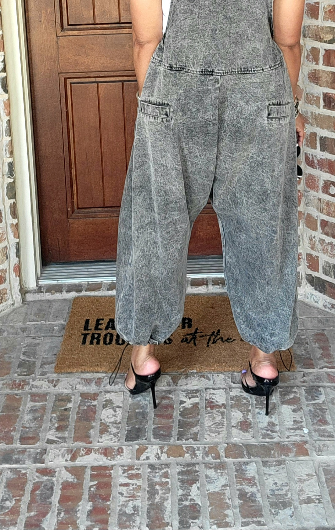 Bag Lady Black Denim Jumpsuit