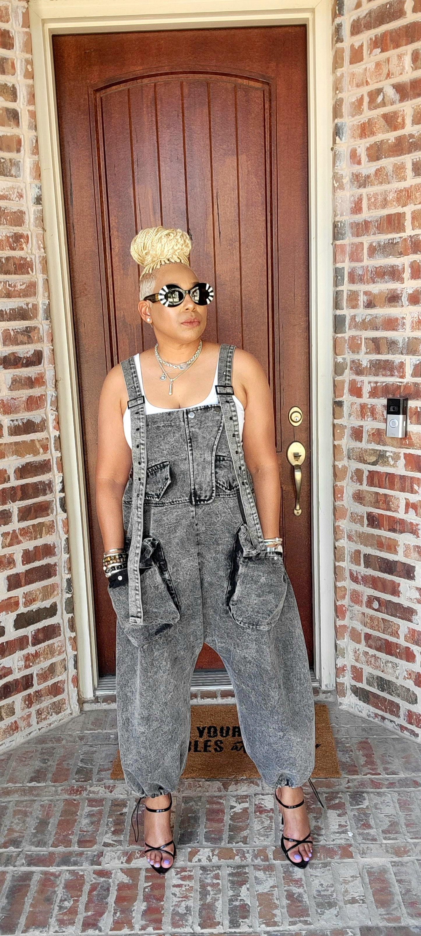 Bag Lady Black Denim Jumpsuit