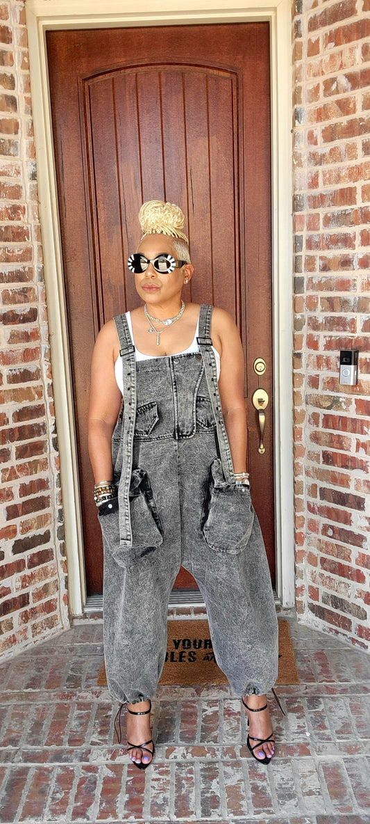 Bag Lady Black Denim Jumpsuit