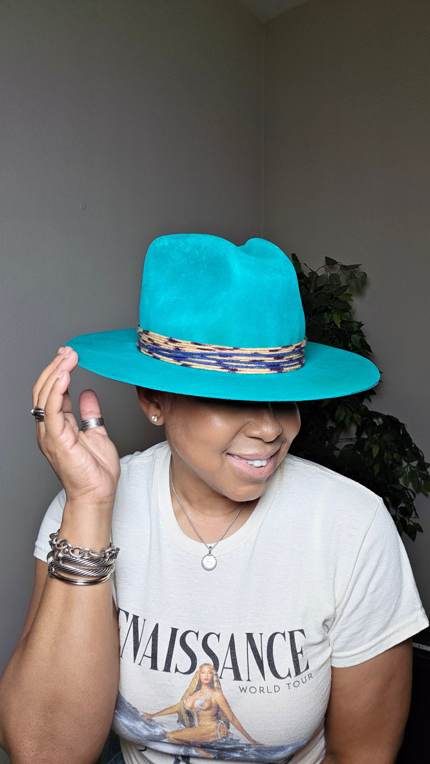 Powder blue hat