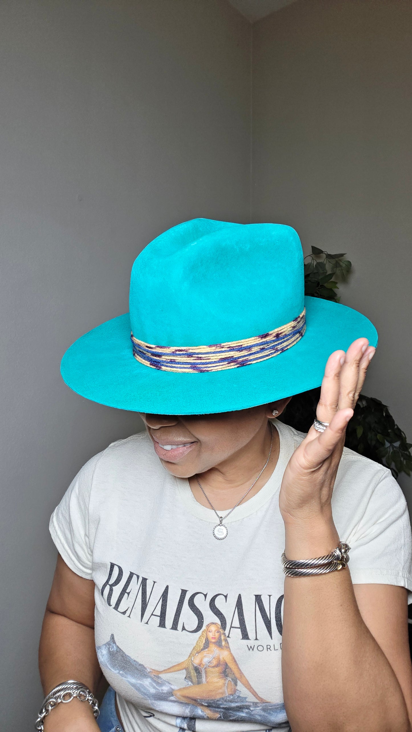 Powder blue hat