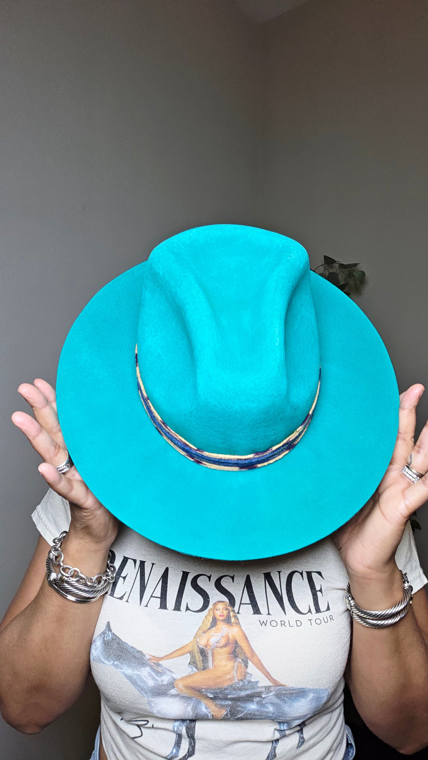 Powder blue hat