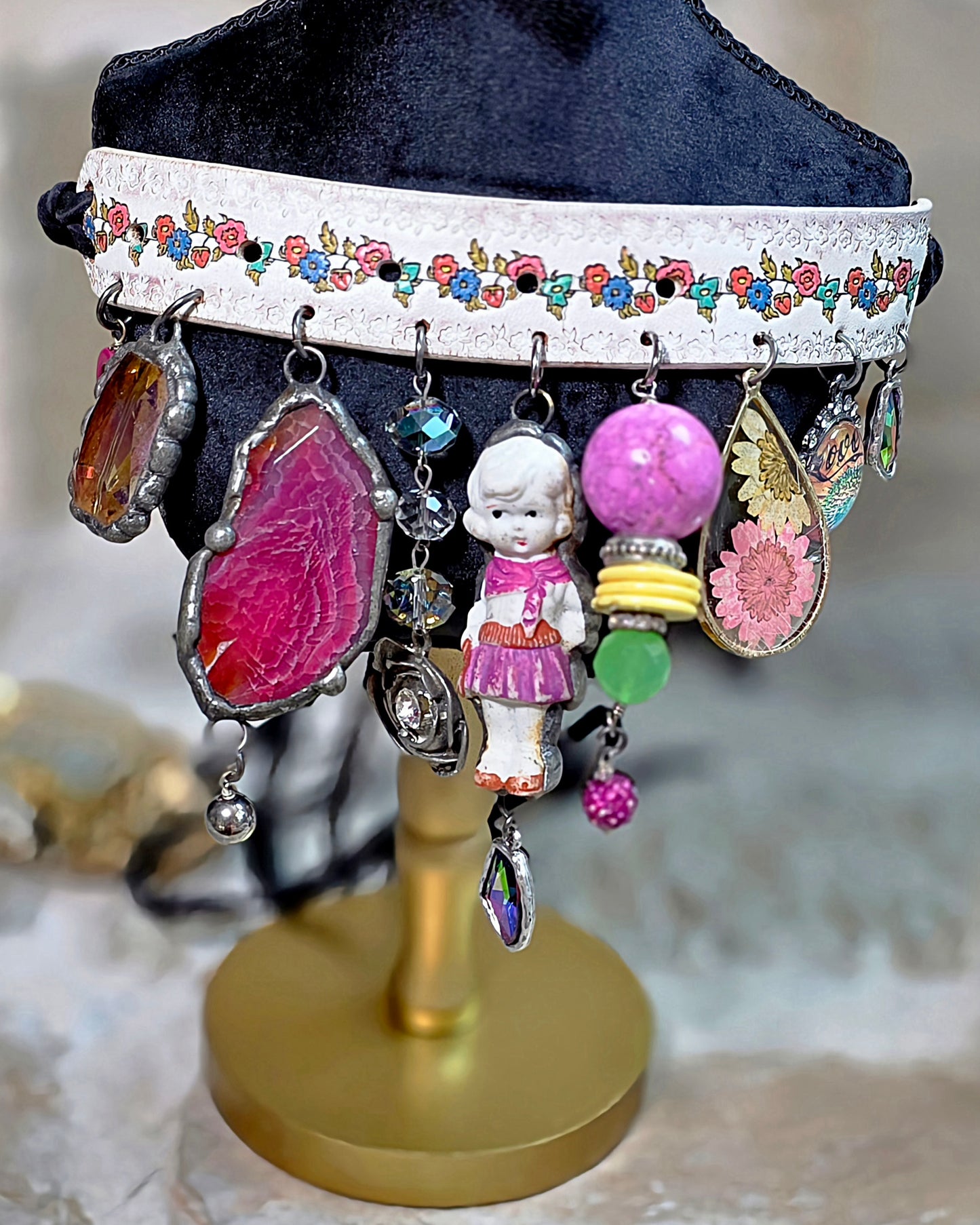 Vintage Garden Whimsy Choker